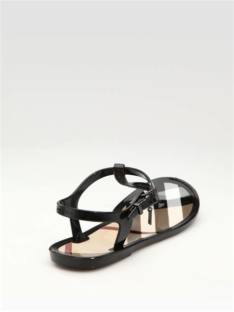 Black Rubber Thong Sandals 